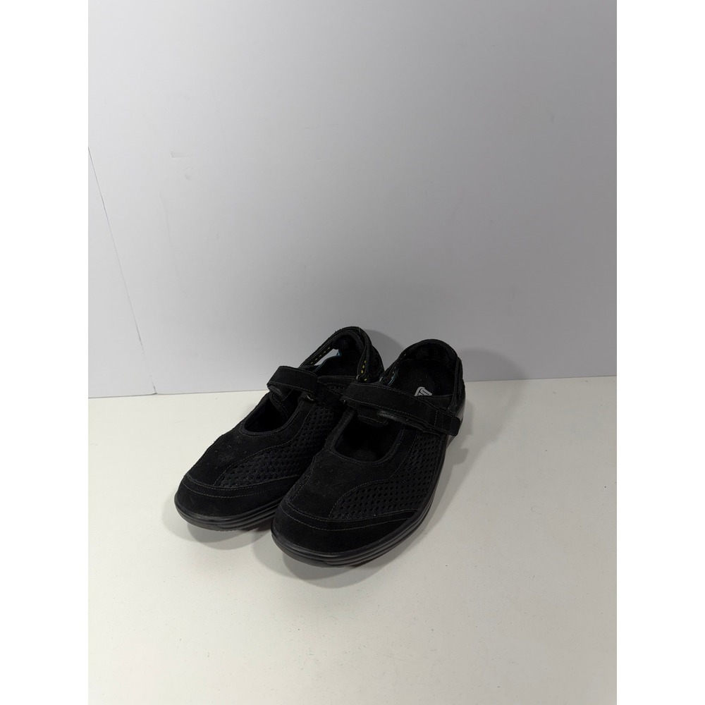 Drew Orthofeet 893 Womens Black Suede Mesh Mary Jane Walking Shoes Size 11